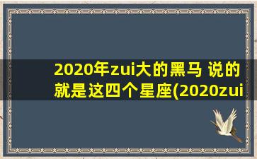 2020年zui大的黑马 说的就是这四个星座(2020zui大黑马：这四星座是zui耀眼的！)